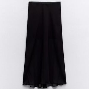 NWT Zara Semi Sheer Midi Skirt